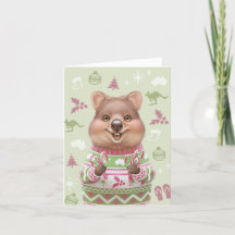 Cartão de Natal de Animal Bonito - Quokka