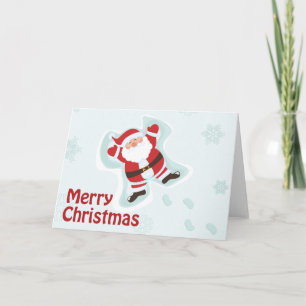 Festividades Cartão de natal de anjo de neve do fazer de Papai
