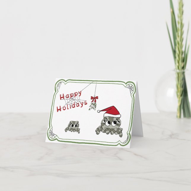 Festividades Cartão de Natal de Aranhas Bobas (Frente)