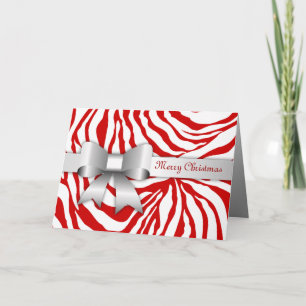 Festividades Cartão de Natal de Arco 311-Red Zebra Stripes