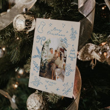 Cartão de Natal de Arco Desenho Mão