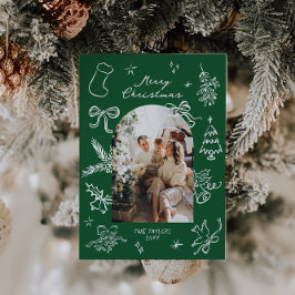 Festividades Cartão de Natal de Arco Desenho Mão