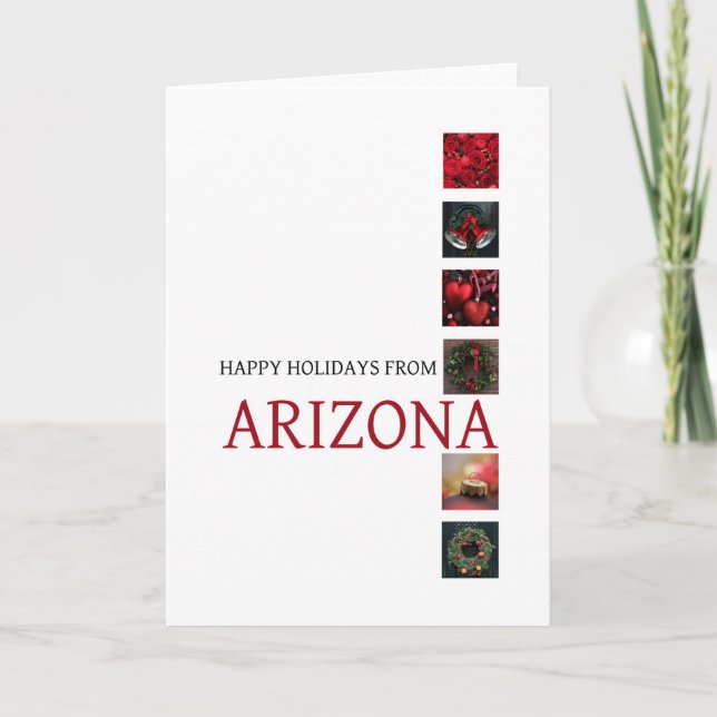 Festividades Cartão de Natal de arizona com ornamentos (Frente)