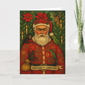 Festividades Cartão de Natal de Arte Popular Santa | Navidad y
