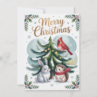 Festividades Cartão de Natal de Árvore da Floresta