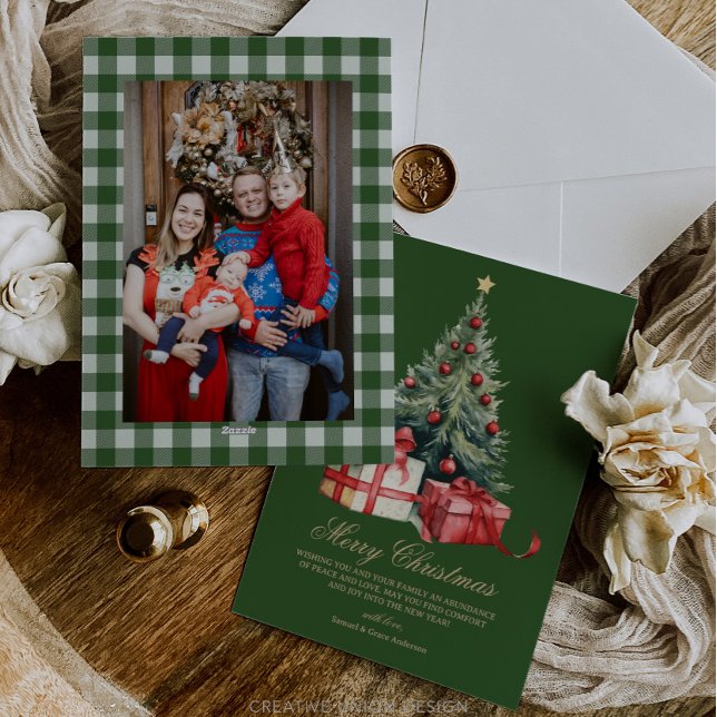 Festividades Cartão de Natal de Árvore de Natal com Aquarela (Criador carregado)