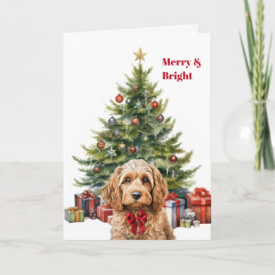 Festividades Cartão de Natal de Árvore de Natal com Cachorro Co