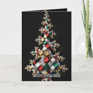 Festividades Cartão de Natal de Árvore de Natal Cubo Moderna