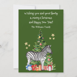 Festividades Cartão de Natal de Árvore de Natal da Zebra Divert