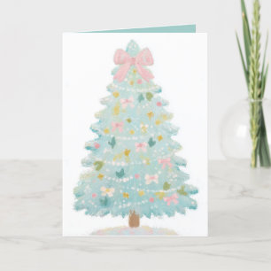 Festividades Cartão de Natal de Árvore de Natal de Pastel Rosa-