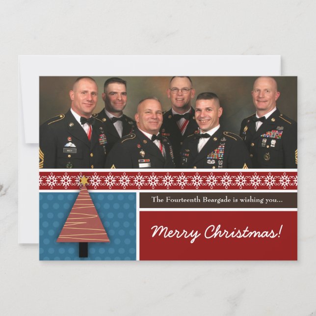 Festividades Cartão de Natal de Árvore de Natal Vermelho 5x7 (Frente)