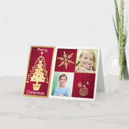 Festividades Cartão de Natal de Árvore de Natal Vermelho, Branc