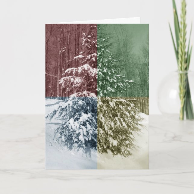 Festividades Cartão de Natal de Árvore Neve (Frente)