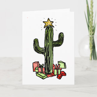 Festividades Cartão de Natal de Árvore Saguaro
