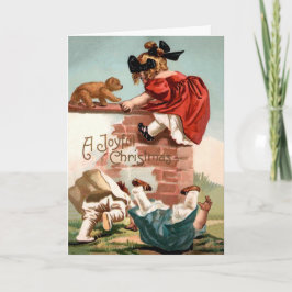 Festividades Cartão de Natal de Ataque ao Urso Vintage