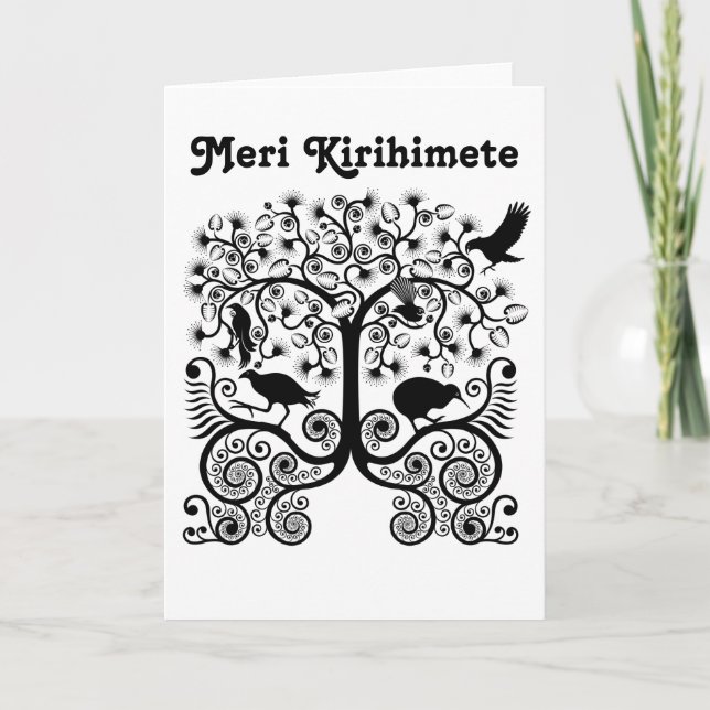 Festividades Cartão de Natal de Aves NZ (Frente)