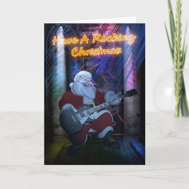 Festividades Cartão de Natal de balanço do papai noel - (Frente)