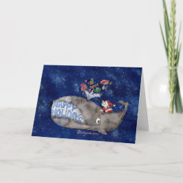 Festividades Cartão de Natal de Baleia Feliz