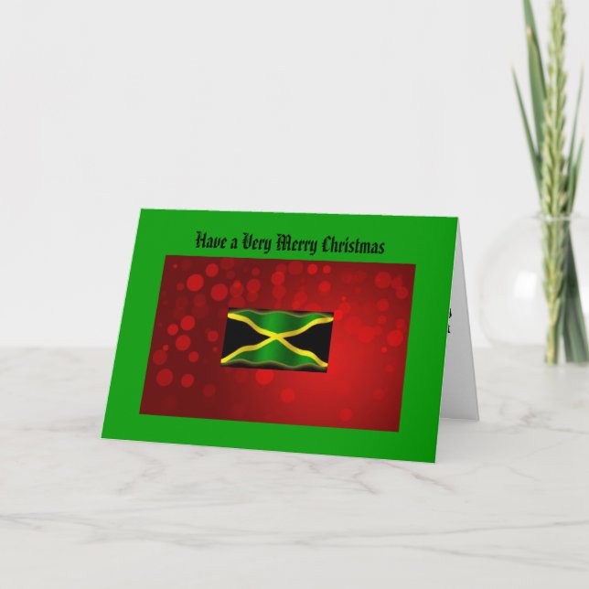Festividades Cartão de Natal de Bandeira jamaicano (Frente)