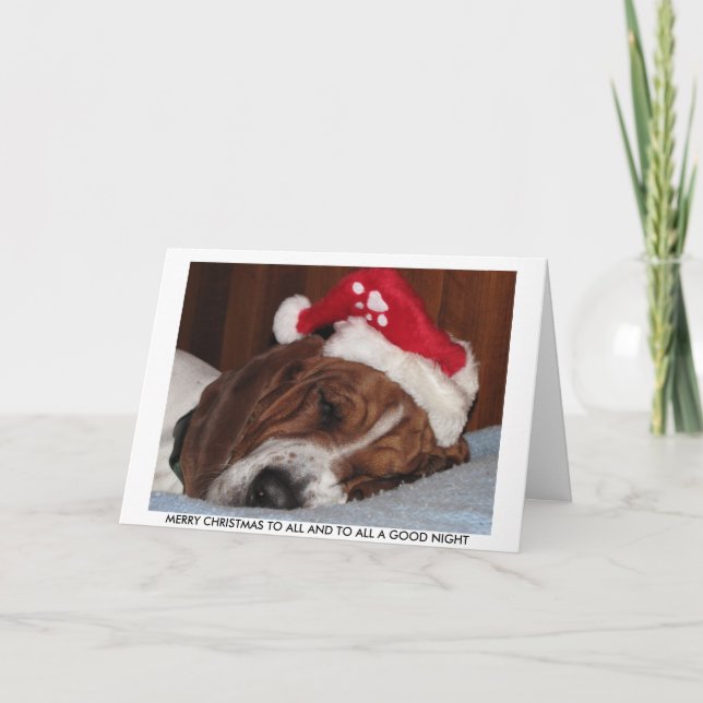 Festividades Cartão de Natal de Basset Hound (Frente)