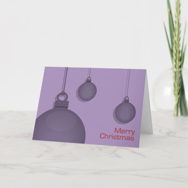 Festividades Cartão de Natal de Baubles roxo (Frente)