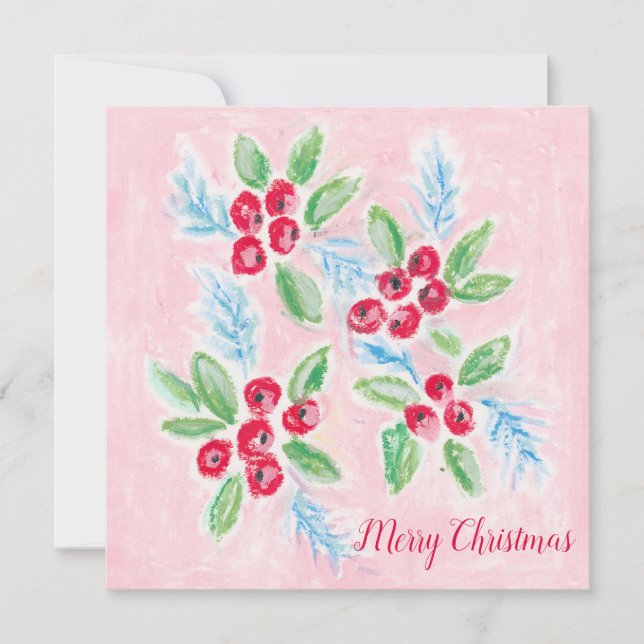 Festividades Cartão de Natal de Berries (Frente)