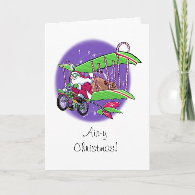 Festividades Cartão de Natal de bicicleta voadora para papais n (Frente)