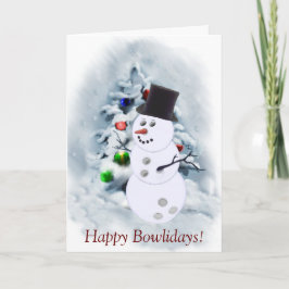 Festividades Cartão de Natal de bola de boliche Snowman