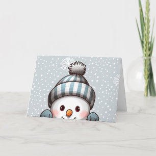 Festividades Cartão de Natal de Boneco de Neve Alegre