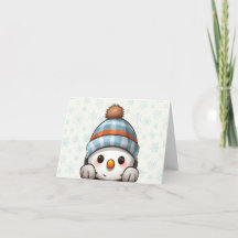 Cartão de Natal de Boneco de Neve Alegre