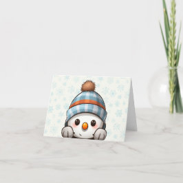 Festividades Cartão de Natal de Boneco de Neve Alegre