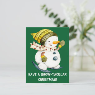 Festividades Cartão de Natal de Boneco de Neve Engraçado