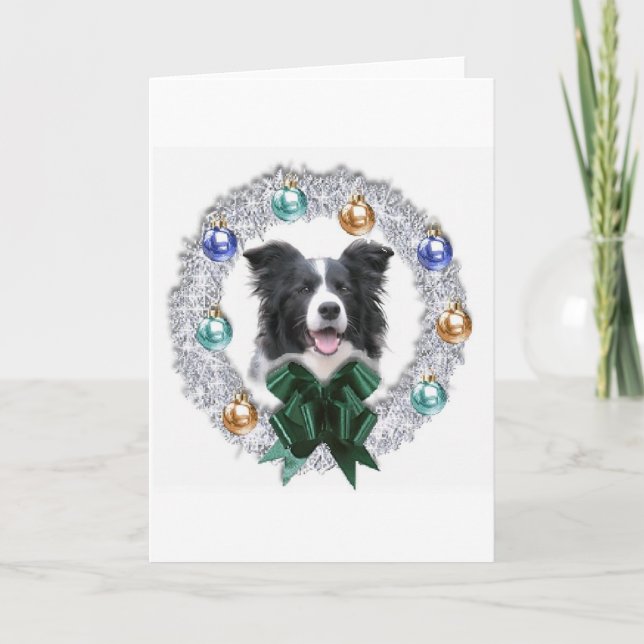 Festividades Cartão de Natal de border collie (Frente)