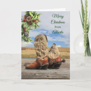 Festividades Cartão de Natal de Bota Ocidental de Alberta