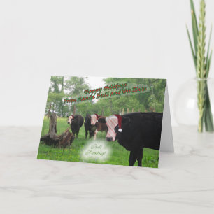 Festividades Cartão de Natal de Bull do papai noel