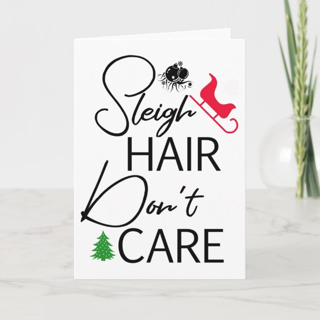 Festividades Cartão de Natal de "Cabelo Leve" Não se importe (Frente)