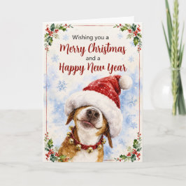 Festividades Cartão de Natal de Cachorro Papai Noel Engraçado