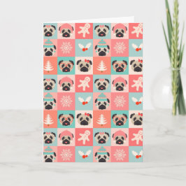 Festividades Cartão de Natal de Cachorro Pug