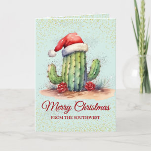 Festividades Cartão de Natal de Cactus no Sudoeste Bonito
