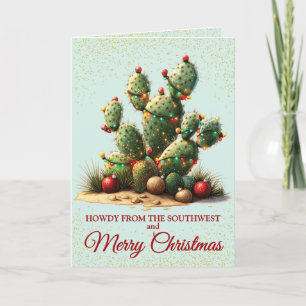 Festividades Cartão de Natal de Cactus no Sudoeste Bonito