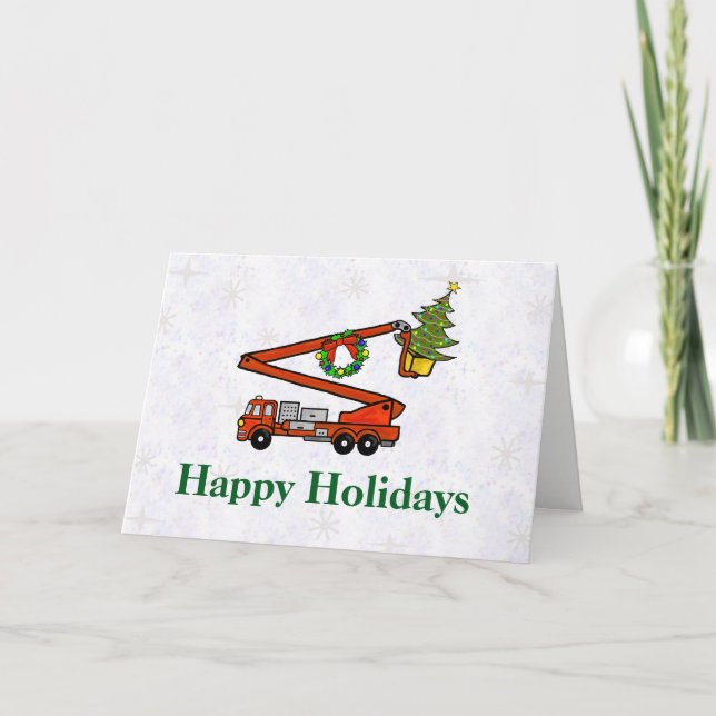 Festividades Cartão de Natal de caminhão de balde (Frente)