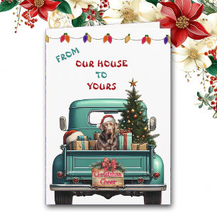 Festividades Cartão de Natal de Caminhão de Chocolate Labrador 