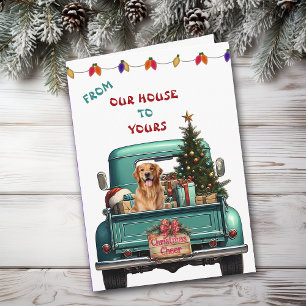 Festividades Cartão de Natal de Caminhão de Fazenda Retroativo 