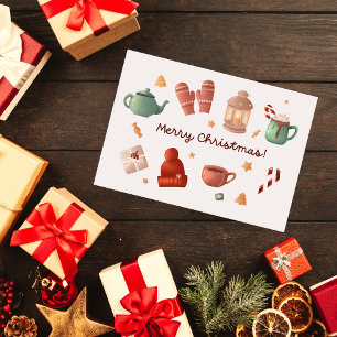 Festividades Cartão de Natal de canas de canas de água doce de 
