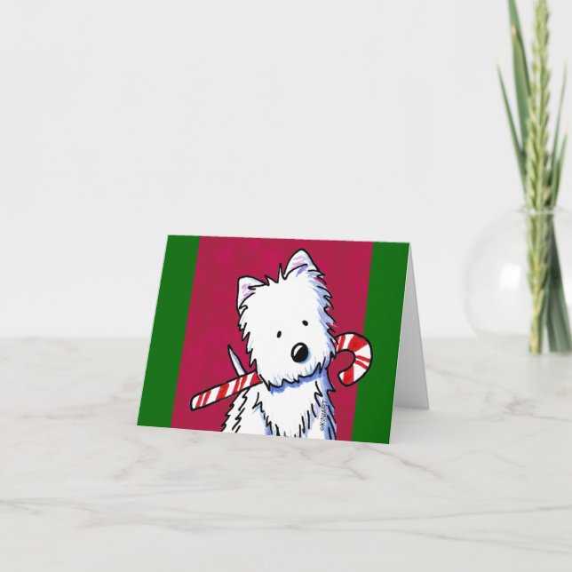 Festividades Cartão de Natal de Cane KiniArt Westie (Frente)