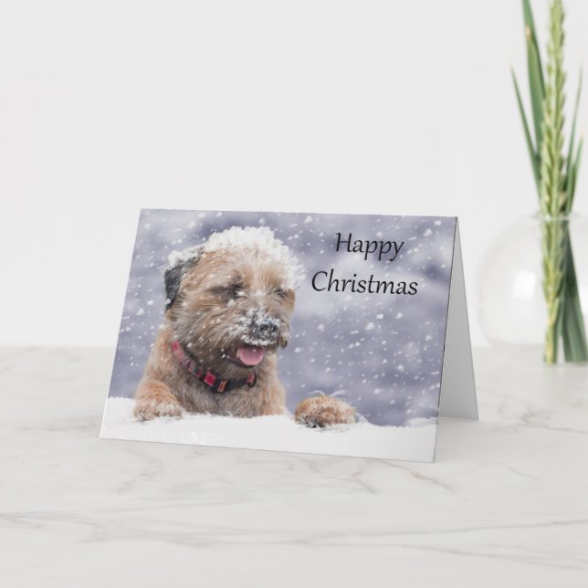 Festividades Cartão de Natal de Cão de Borda (Frente)