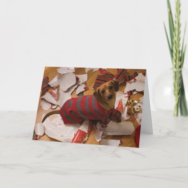Festividades Cartão de Natal de Cão Mau (Frente)
