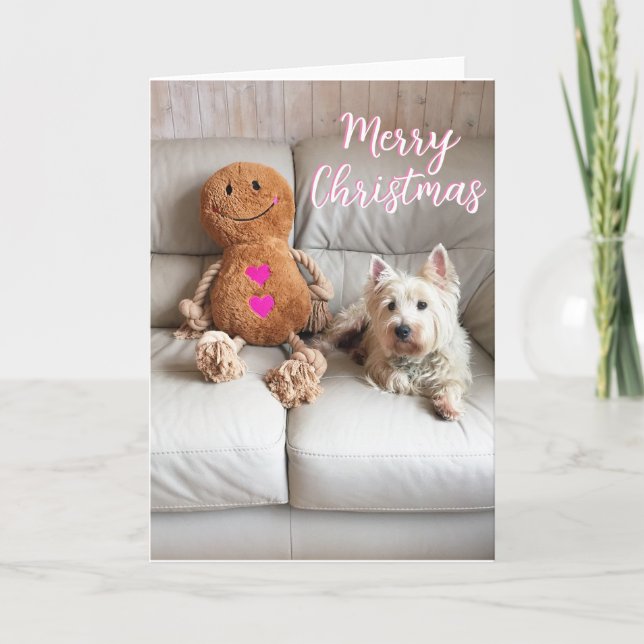 Festividades Cartão de Natal de cão ocidental / Terrier Highlan (Frente)