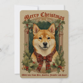 Festividades Cartão de Natal de Cão Shiba Inu