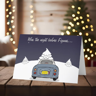 Festividades Cartão de Natal de Carro de Cinza Figaro Car
